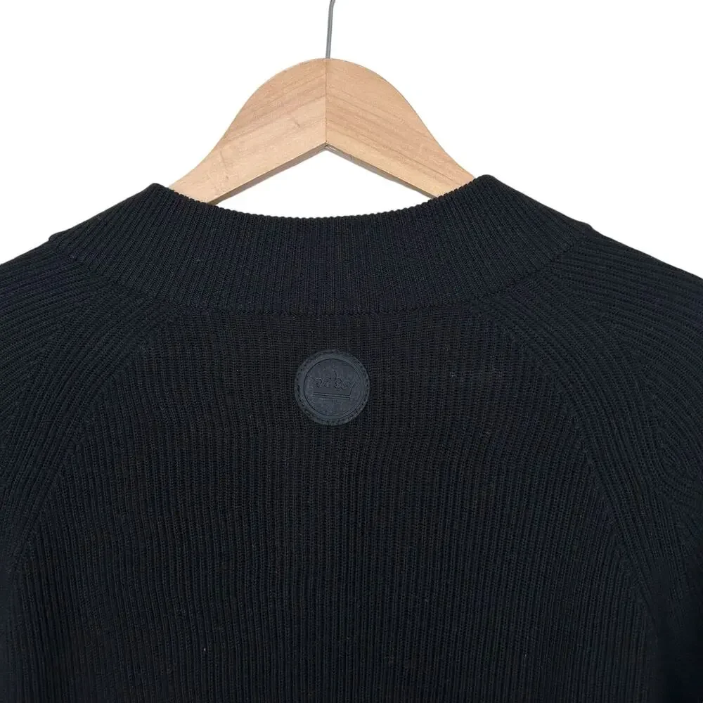Peter Millar Crown Black Merino Wool Apres Ski Quarter Magnet Sweater Sz L
